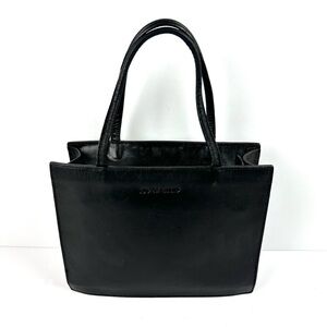 Overland Vintage Handbag Black Leather Double Handles Made In USA‎ Purse